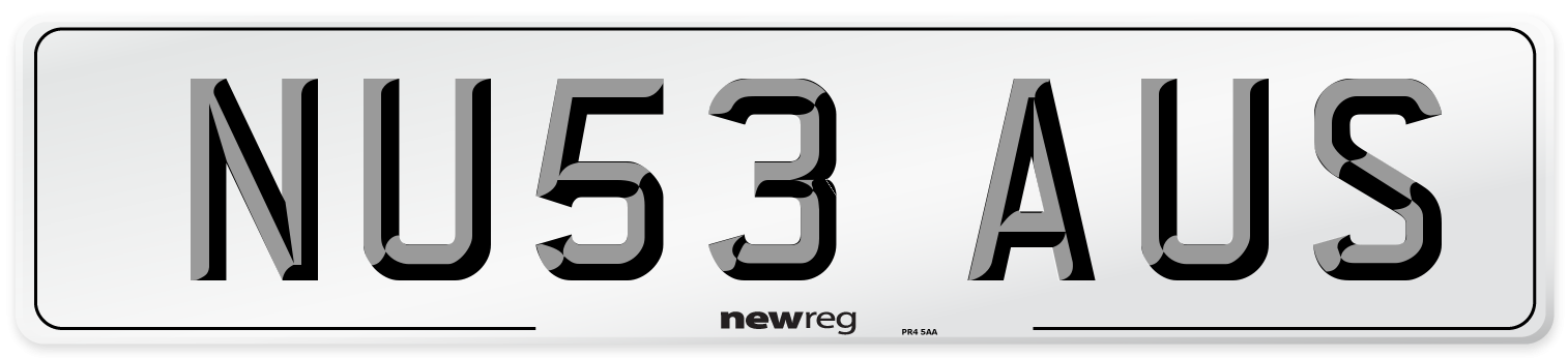 NU53 AUS Number Plate from New Reg
